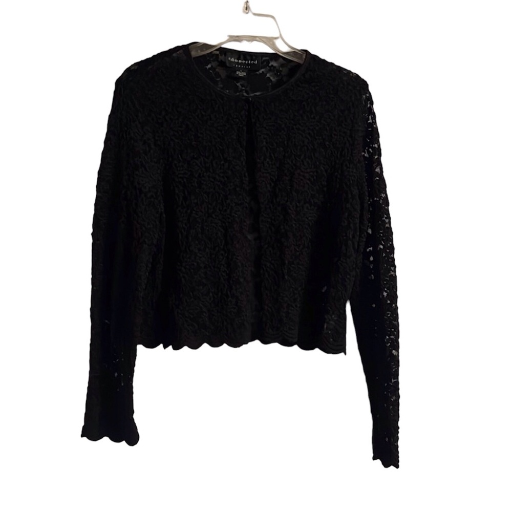 Connected Apparel Black Lace short top